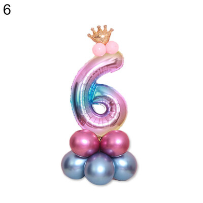 

0-9 Number Crown Foil Latex Balloon Balls Birthday Party Wedding Decor Supplies
