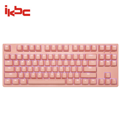 

Ikbc F200 mechanical keyboard wired keyboard game keyboard 87 key single backlight cherry axis eat chicken artifact backlit keyboard notebook keyboard pink red axis