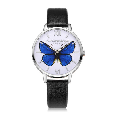 

LVPAI New Silver Butterfly Women Watches Brand Luxury Rose Gold Round Fashion Popular Wristwatch Female Quartz Watch Women 533