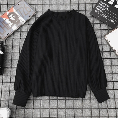 

Sweatshirts Women Winter Autumn Knit Solid O Neck Long Sleeve Velvet Warm Korean Loose Female Casual Coat 2019