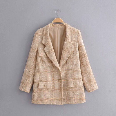 

Roseonmyhand Womens Fashion Lapel Loose And Famous Small Tweed Jacket Blouses