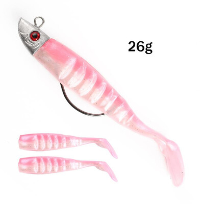 

New Soft Jig Fish Lead Head Fishing Lure 100mm154g 120mm26g Jigging Soft Bait Fishing Tackle For Ice Fishing Saltwater Fresh