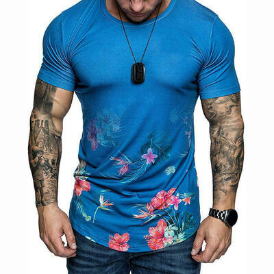 

Men Gym Crew Neck Slim Fit Casual Short Sleeve Muscle Tee Tops T-shirt Blouse