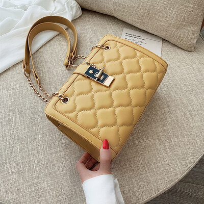 

Ins small ck bag handbag 2019 new texture rhombic chain Messenger bag Sen fashion wild small square bag
