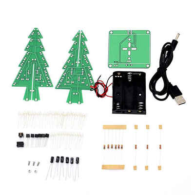

3D Christmas Tree LED Kit Seven Colors LED Flash Funny Circuit Parts Christmas Decoration Light Tree