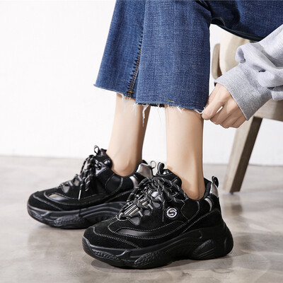 

Black old shoes womens autumn&winter new Wenzhou casual shoes Korean version of the wild t