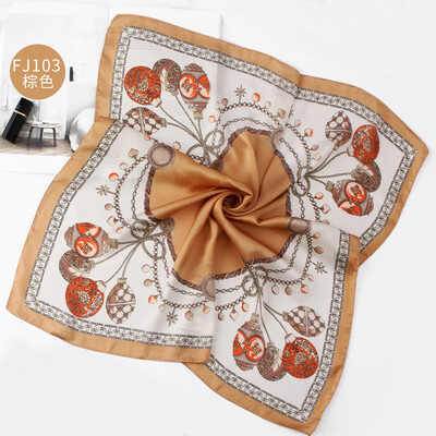

Korean fashion simple contrast color wild small scarf scarf scarf retro small square scarf silk scarf FJ103