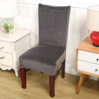 

Stretch Fox Velvet Fabric Dining Room Wedding Kitchen Home Chair Seat Covers 11 Colors Available