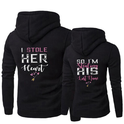 

Couples Black I Stole Her Heart So Stealing His Last Name Letter Printed Hoodies