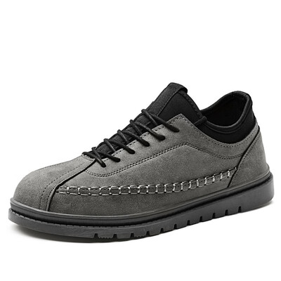 

Mens Shoes Fashion Casual Shoes Genuine Leather Lace Up Shoes Breathable Shore For Men Black Brown Grey Size 39-46
