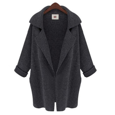 

Autumn New Loose Casual Womens Knit Coat Fashion Trend Single Button Solid Color Long Cardigan