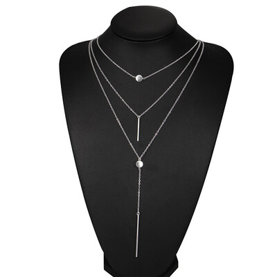 

New Arrival Three Layer Pendant Necklace For Women 2 Colors Metal Necklaces Sexy Beach Party Jewelry Gift