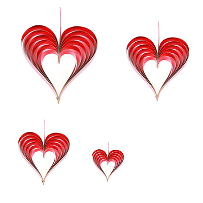 

〖Follure〗Cardboard fold Heart Shaped Hanging Ornaments Birthday Wedding Door Decor