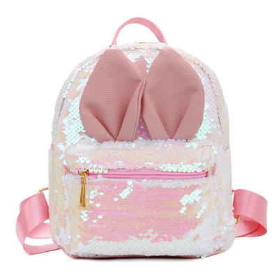 

Cute Rabbit Ear Sequins Small Backpacks Women Travel Shoulder School Bags