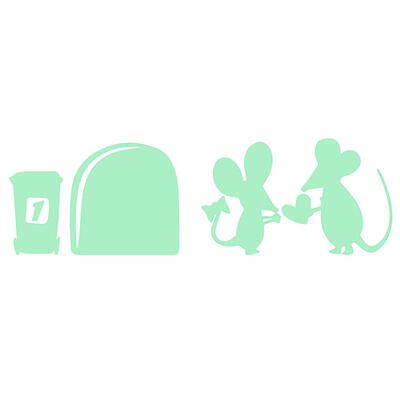 

Cartoon 3D Mouse Luminous Switch Sticker Glow in The Dark Wall Decal Decor