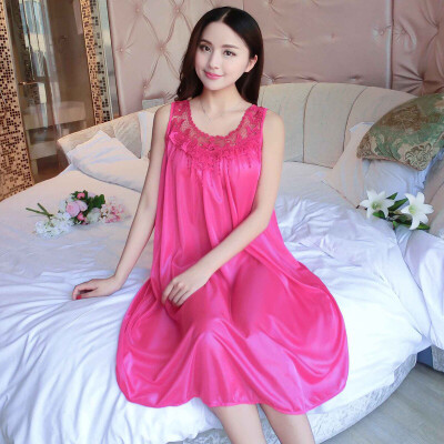 

Womens Robe Dress Lingerie Nightdress Sleeveless Casual Nightgown Sleepwear 2019