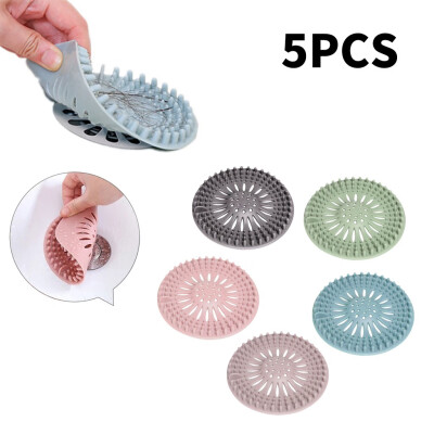 

〖Follure〗Silicone Hair Stopper Bathroom Shower Covers Filter Cover Colors 5 Pack