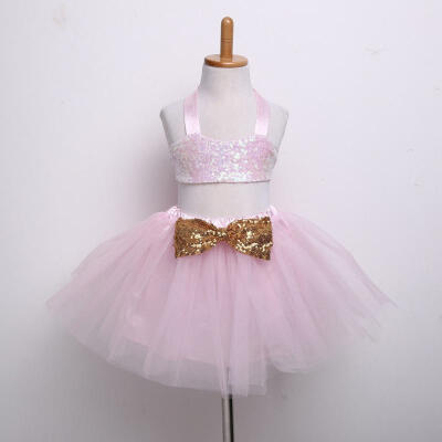 

Newborn Baby Girl Party Princess Pageant Tutu Kids Toddler Sequins Flower Dress