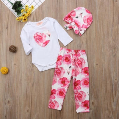 

Cute Infant Baby Girls Long Sleeve Romper Tops Leggings Outfit Clothes Set