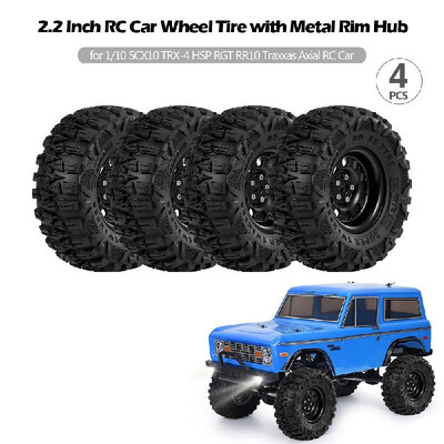 

4PCS 22 Inch RC Car Wheel Tire with Metal Rim Hub for 110 SCX10 TRX-4 HSP RGT RR10 Traxxas Axial RC Car