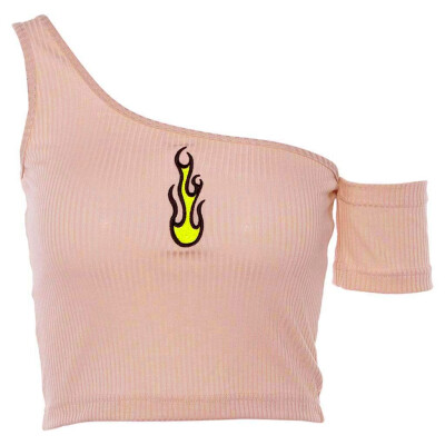 

Nomeni Women Tank Top Reflective Bralet Buckle Tube Top Vest T-shirt BKL