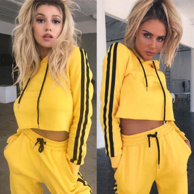 

Hot Womens Tracksuits Hoodies Sweatshirt Jogging Pants 2Pcs Set Sports Suit