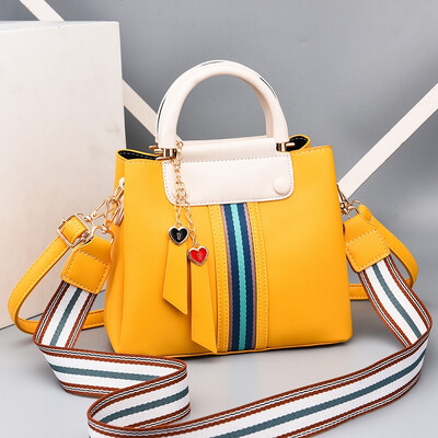 

Baggage ladiesnew fashionable Korean version of Baitao ladies collision color bucket bag with one shoulder straddle handbag