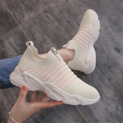 

Fashion Sneakers Woman Vulcanized Shoes Platform Sneakers Air Mesh Breathable Sock Shoes Woman White Footwear Zapatos De Mujer