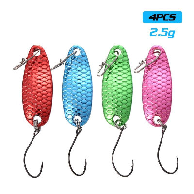 

4pcs Multi Colors Mini Metal Spoon Lures Set Hard Fishing Baits with Feather 15g2g25g35g5g75g