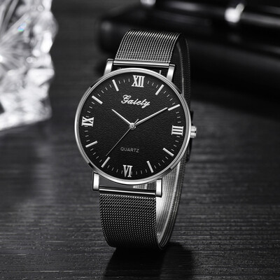 

Gobestart Fashion Casual Simple Dial Precision Scale Business Mens Belt Quartz Watch
