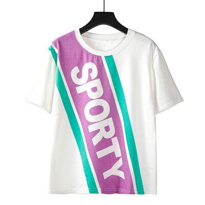 

Nomeni Fashion Women Short Sleeve Letter Printed Casual T Shirt O Neck Tops Blouse
