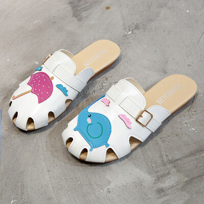 

Slippers women wear summer Joker Korean fashion beach shoes flat sandals students Baotou half drag