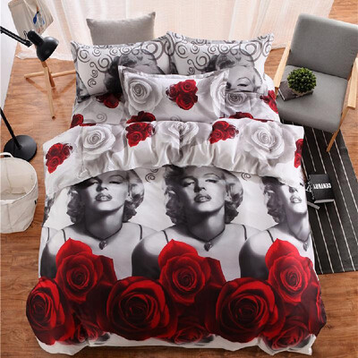 

4 PieceSet Home 3D Ultra Soft Fade Resistant Luxury Bed Sheet Set Bedroom Comfortable Breathable Bedclothes