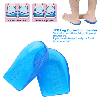 

Greensen Silicone Gel OX Leg Correction Insoles Foot Orthotic Arch Support Shoes Insert Pads Heel Cup