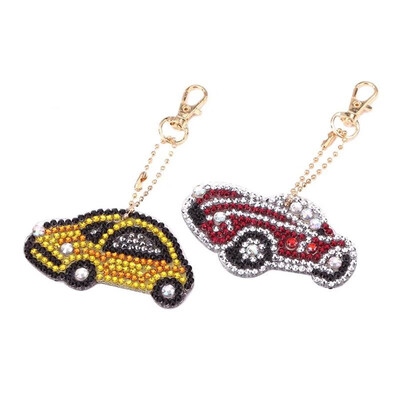 

5pcs DIY Car Full Drill Special Shaped Diamond Painting Keychains Pendant