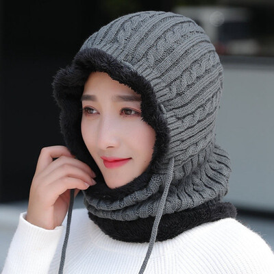 

Winter Mens Women Warm Ski Beanie Cap Knit Snow Hat Skull Scarf Balaclava 2 in 1