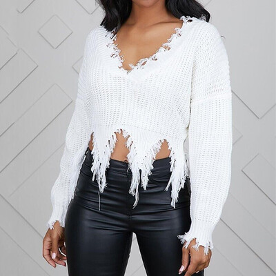

〖Follure〗Womens Long Sleeve Pullover Plus Size Irregular Sweater Knitted Top Blouse