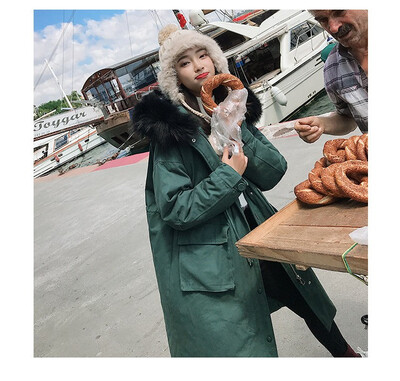 

Cotton east gate new down jacket big size thickening long long hair collar leisure loose Korean version of cotton women
