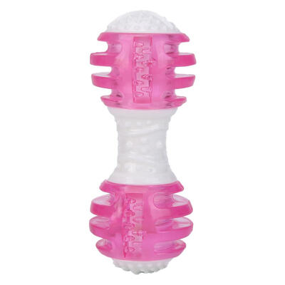

Pet TPR Rubber Barbell Shape Squeak Toy Dogs Bite Molar Cleaning Tooth Toys
