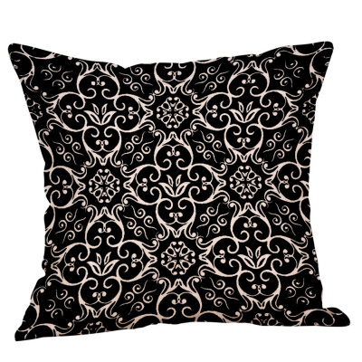 

〖Follure〗Black&White Pattern Printed Cotton Linen Throw Pillow Cases Sofa Cover Decor