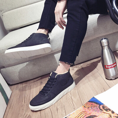 

19 years autumn&winter high-top new matte new casual mens shoes Korean version of the tide mens shoes Japanese mens WeChat