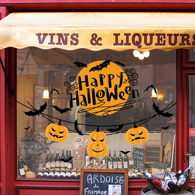 

Toponeto Happy Halloween Background Wall Sticker Window Home Decoration Decal Decor