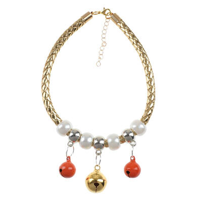 

Adjustable PU Leather Pet Dog Transparent Collar Necklace with 3D Bells