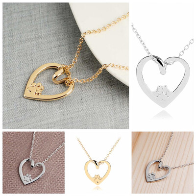 

Hollow Love Dog Claw Necklace Clavicle Chain Birthday Gift Summer Jewelry For Women Girls