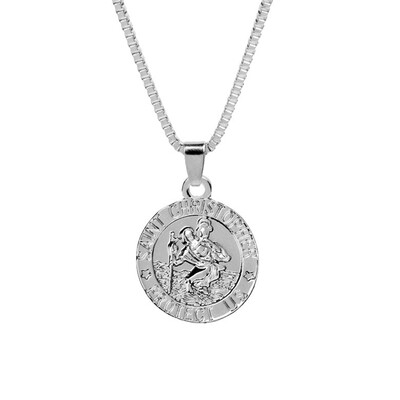 

Unisex Saint Christopher Protect Us Letter Print Holy Pendant Necklace Amulet
