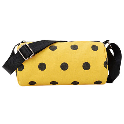 

Children Dot Print Shoulder Bag Fashion Wave Point Messenger Bags For Boys Girls Cylinder Shape Crossbody Bag T10