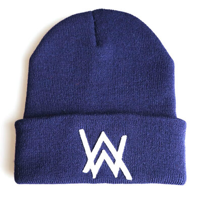 

redCherry Alan Walker Faded Embroidery Skull Beanie Hat Hip Hop Knitted Warm Winter Hat