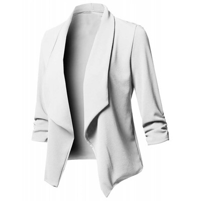 

Roseonmyhand Womens Solid Open Front Cardigan Long Sleeve Blazer Casual Jacket Coat