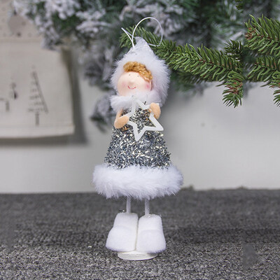 

Christmas Pendants Mini Plush Angel Doll Toy Christmas Figurine Ornaments Holiday Gift Decorations