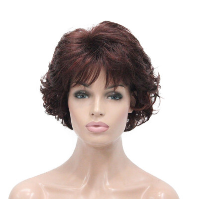 

StrongBeauty Soft Tousled Curls Wig Short Grey Mix Full Synthetic Wigs 12 Colors